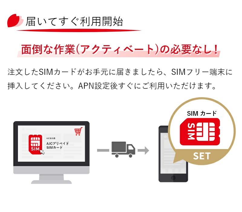 プリペイドSIM 全日通 AJC 7日間 100GB